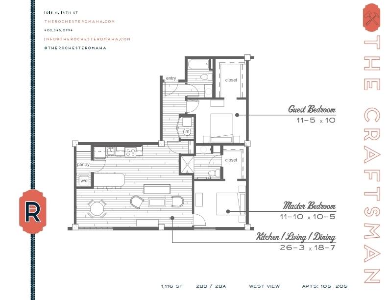 Apartment for rent at The Rochester, 1015 N 14th St, Omaha, NE 68102