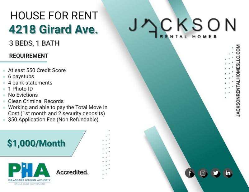 Apartment for rent at 4218 W Girard Ave #1, Philadelphia, PA 19104