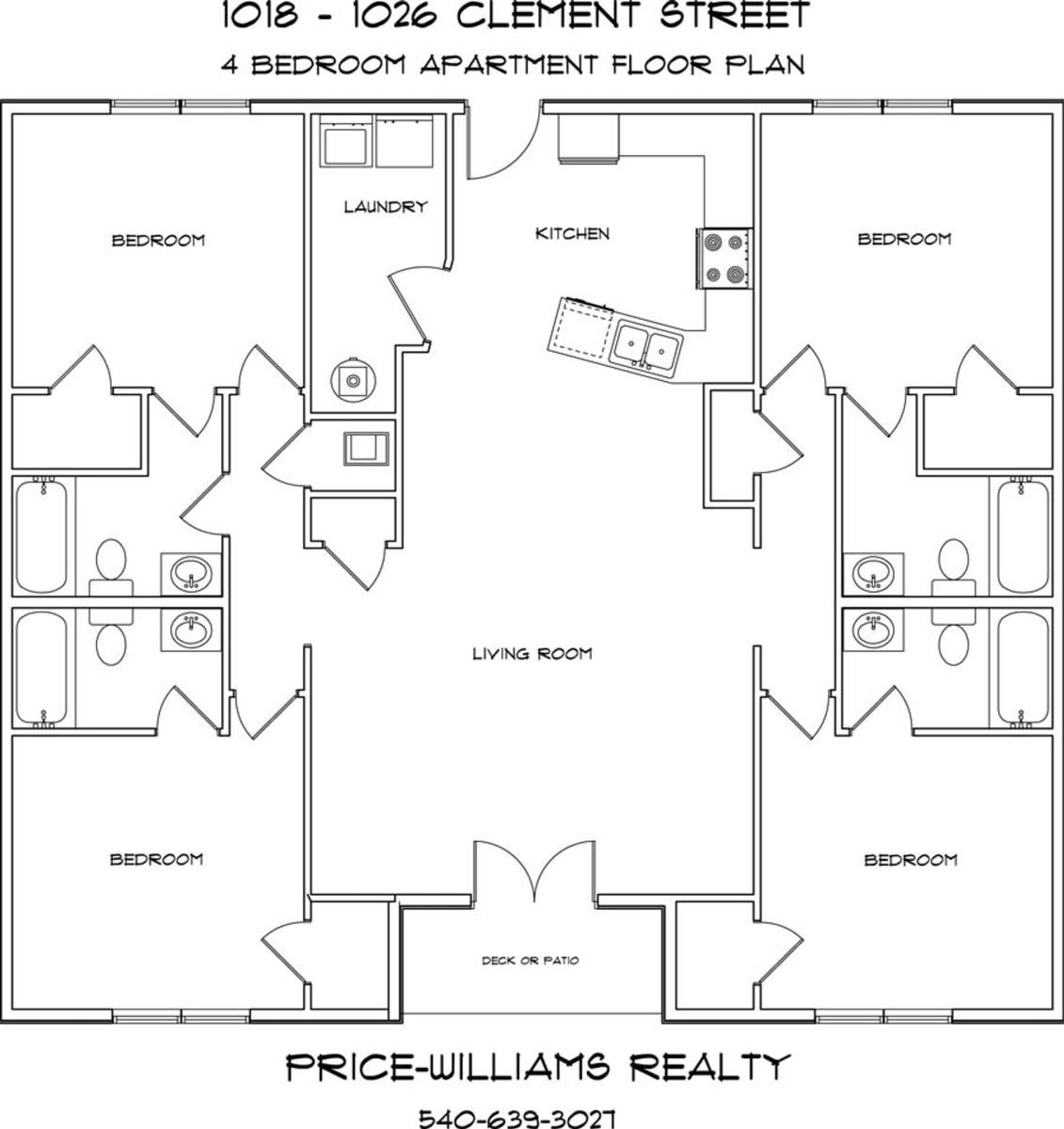 Apartment for rent at 1018-1026 Clement St, Radford, VA 24141