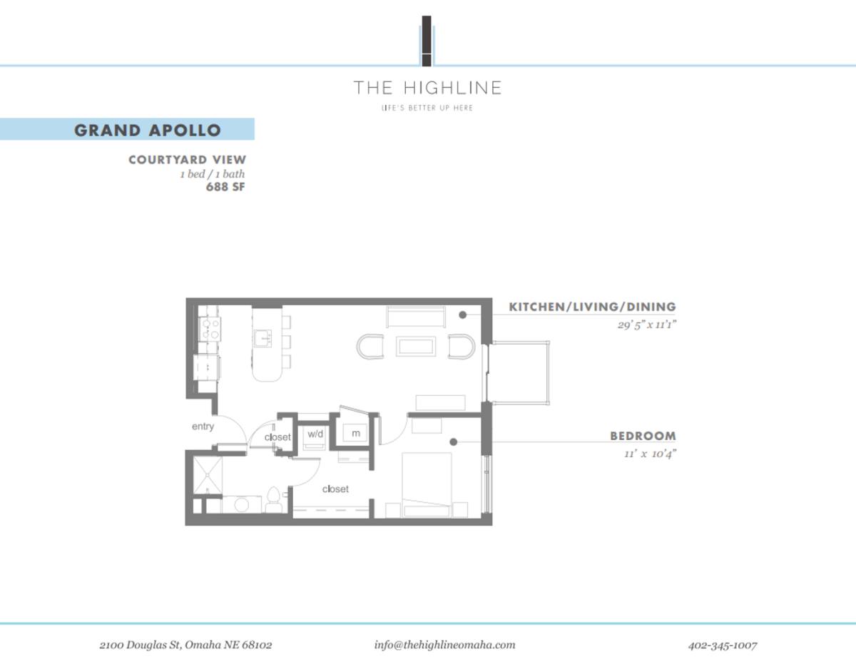 Apartment for rent at 2100 Douglas St, Omaha, NE 68102