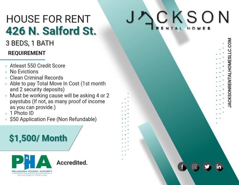 House for rent at 426 N Salford St, Philadelphia, PA 19151
