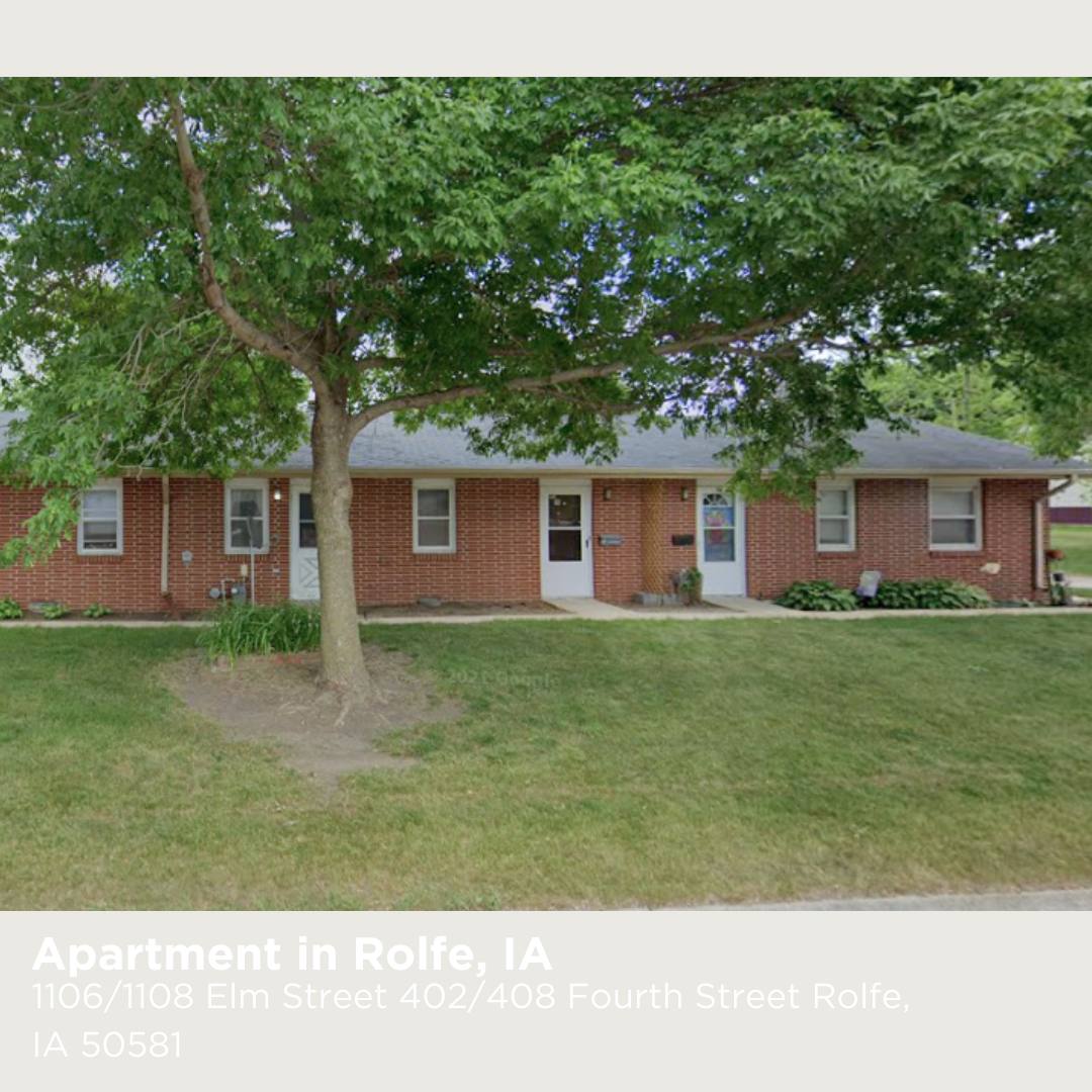 Apartment for rent at 1106 1108 Elm St, Rolfe, IA 50581