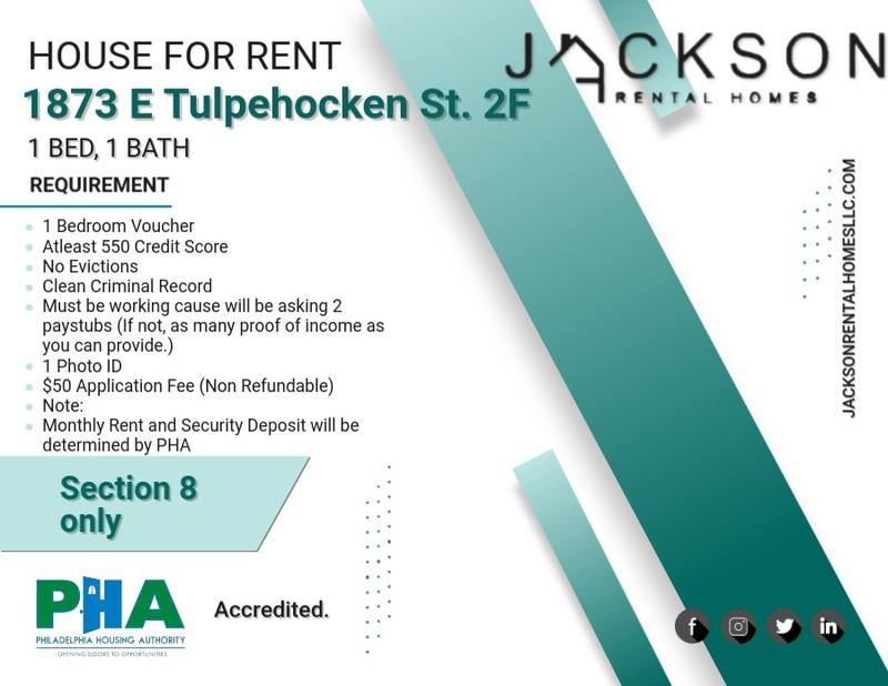 Apartment for rent at 1873 E Tulpehocken St #2F, Philadelphia, PA 19138