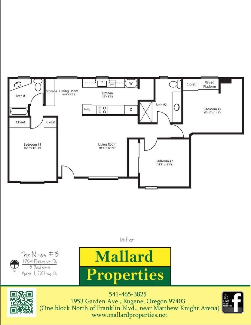 Apartment for rent at 1754 Patterson St 1-9, Eugene, OR 97401
