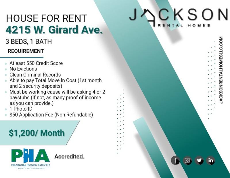 Apartment for rent at 4215 W Girard Ave #1, Philadelphia, PA 19104