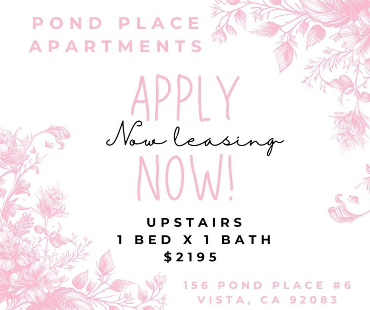 Apartment for rent at 156 Pond Place, Vista, CA 92083