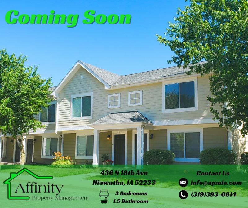 Townhouse for rent at 436 N 18th Ave, Hiawatha, IA 52233