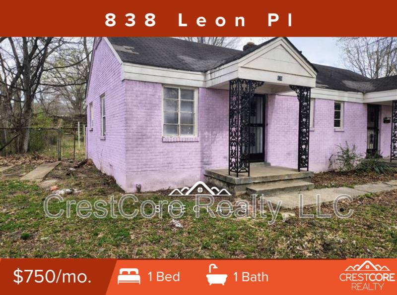 House for rent at 838 Leon Place, Memphis, TN 38107