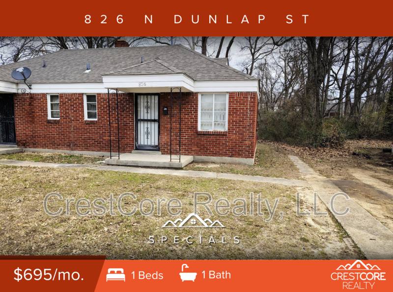 House for rent at 826 N Dunlap St, Memphis, TN 38107