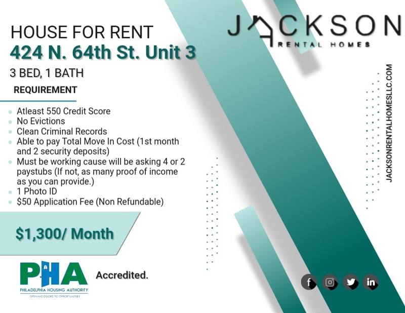 Apartment for rent at 424 N 64th St #3, Philadelphia, PA 19151