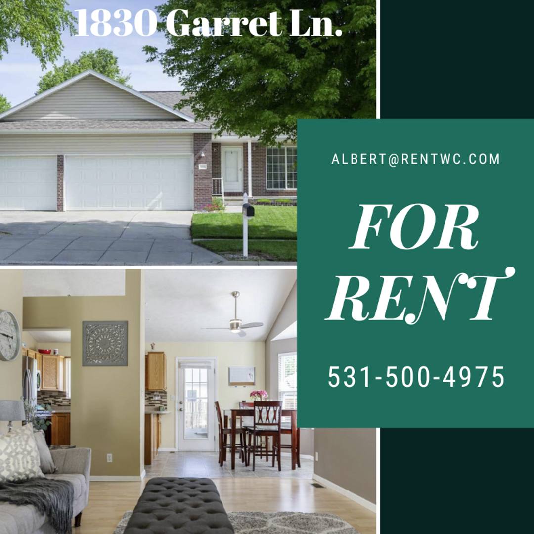 House for rent at 1830 Garret Lane, Lincoln, NE 68512