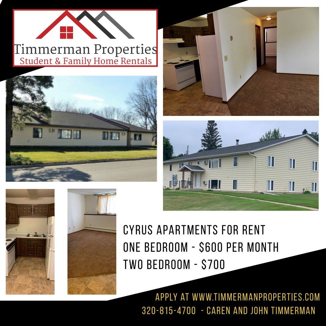 Apartment for rent at 420 N Oleson, Cyrus, MN 56323