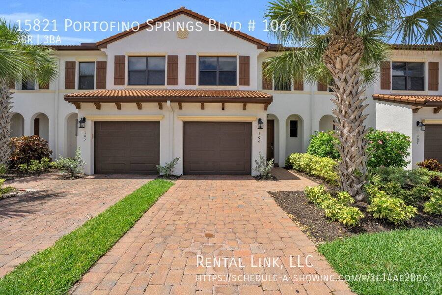 Townhouse for rent at 15821 Portofino Springs Blvd #106, Fort Myers, FL 33908
