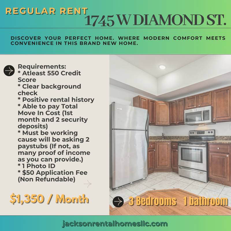 Apartment for rent at 1745 W Diamond St, Philadelphia, PA 19121