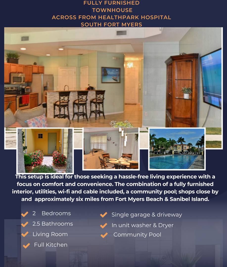 Townhouse for rent at 16141 Via Solera Circle, Fort Myers, FL 33908