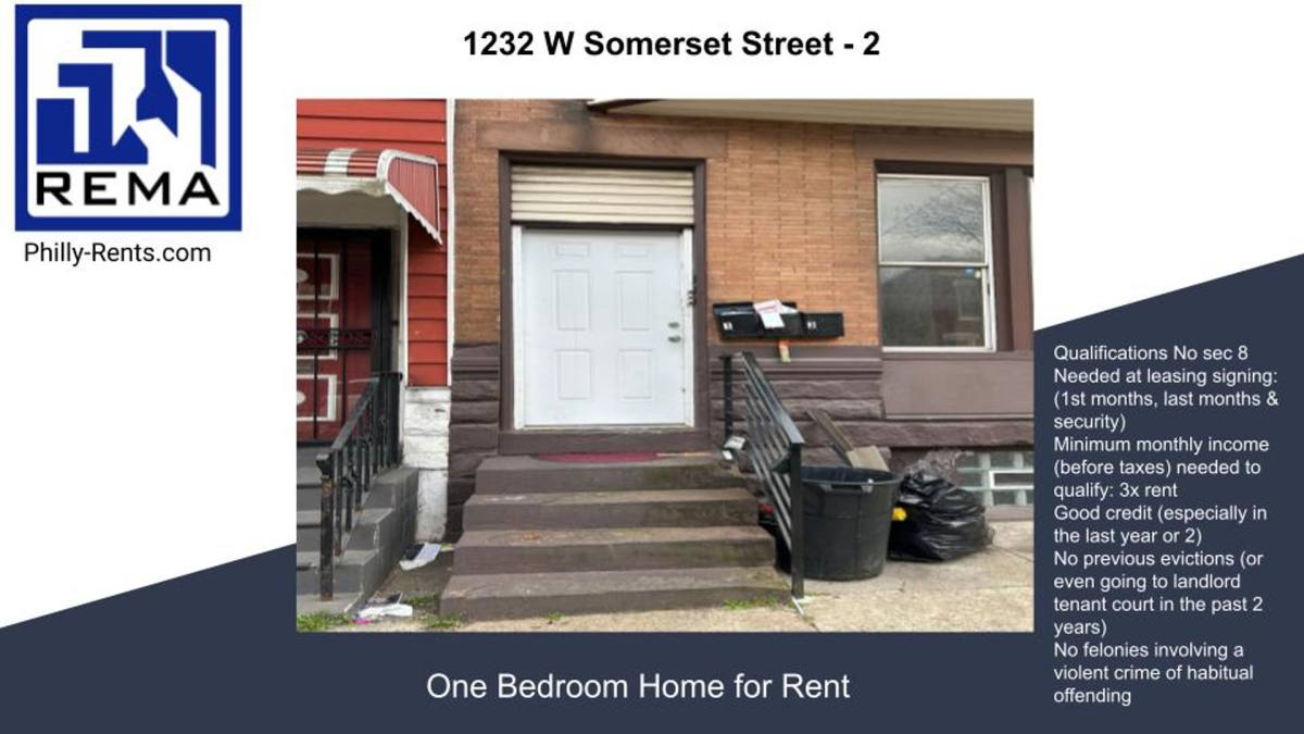 Apartment for rent at 1232 W Somerset St, Philadelphia, PA 19133