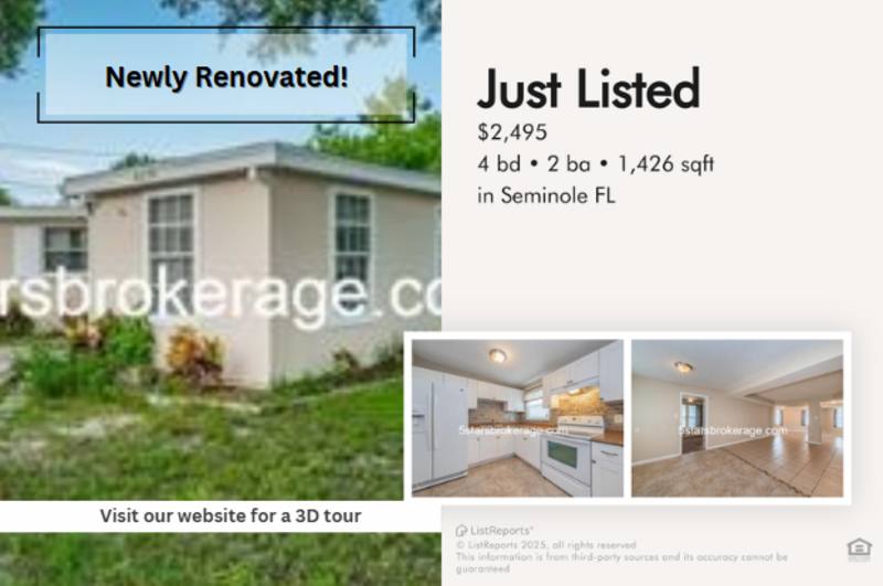 House for rent at 8570 92nd Terrace, Seminole, FL 33777