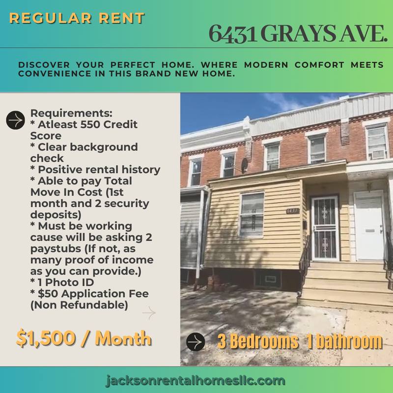 House for rent at 6431 Grays Ave, Philadelphia, PA 19142