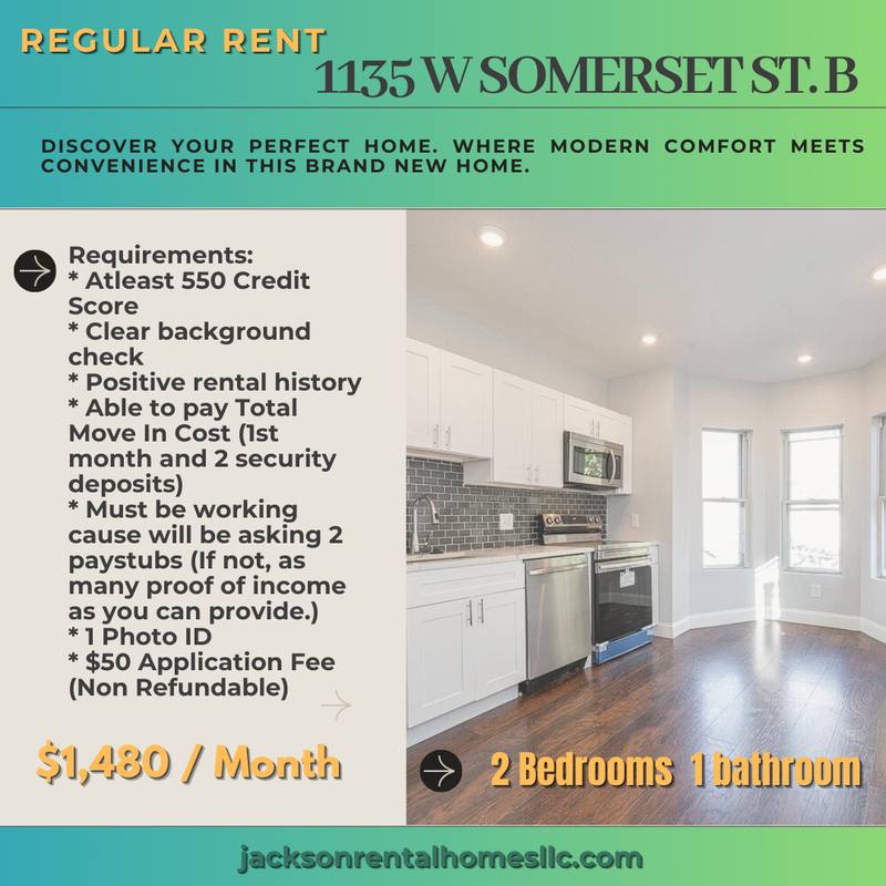 Apartment for rent at 1135 W Somerset St #1, Philadelphia, PA 19133