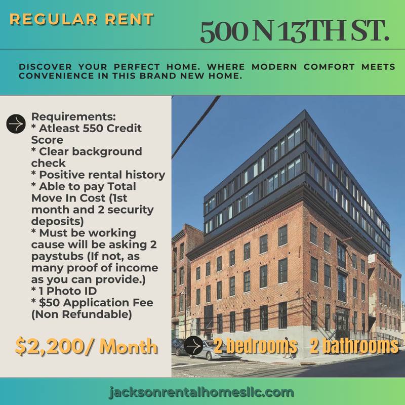 Apartment for rent at 500 N 13th St #201, 301, Philadelphia, PA 19123