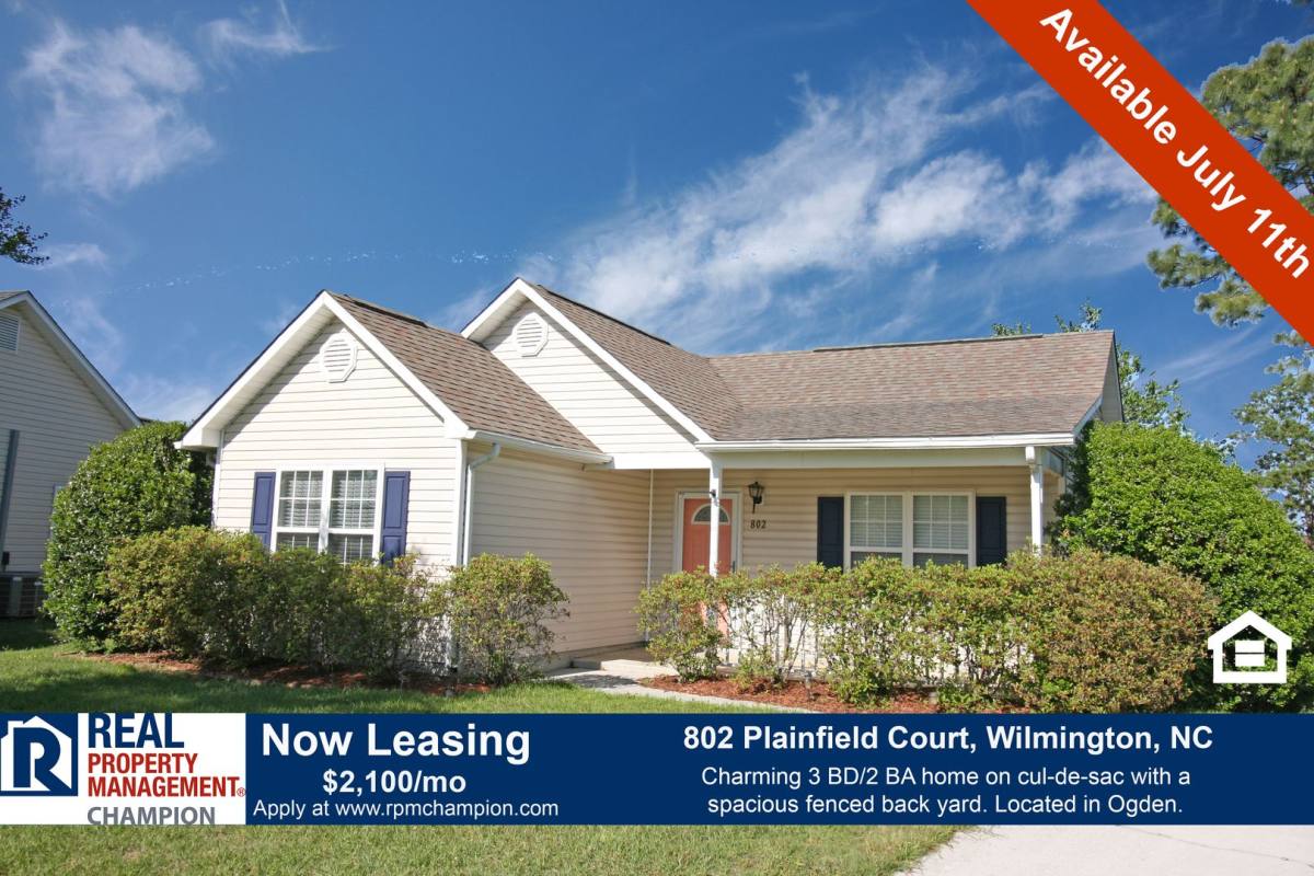 House for rent at 802 Plainfield Court, Wilmington, NC 28411