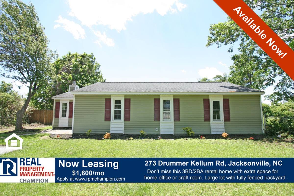 House for rent at 273 Drummer Kellum Rd, Jacksonville, NC 28546