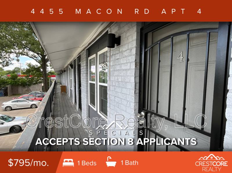 Apartment for rent at 4455 Macon Rd #4, Memphis, TN 38122