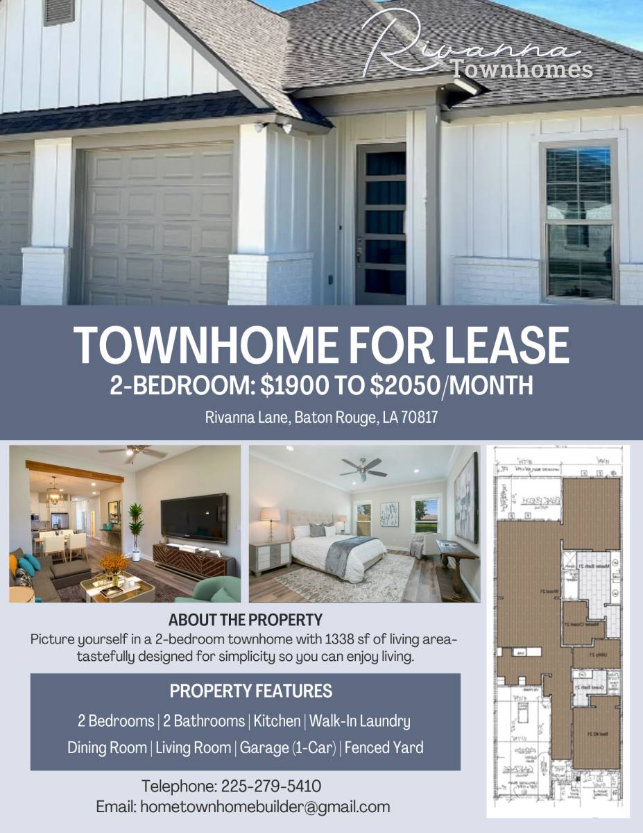 Townhouse for rent at 13745 Rivanna Lane, Baton Rouge, LA 70817