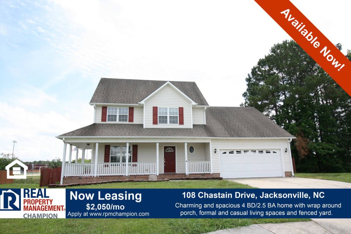 House for rent at 108 Chastain Dr, Jacksonville, NC 28546