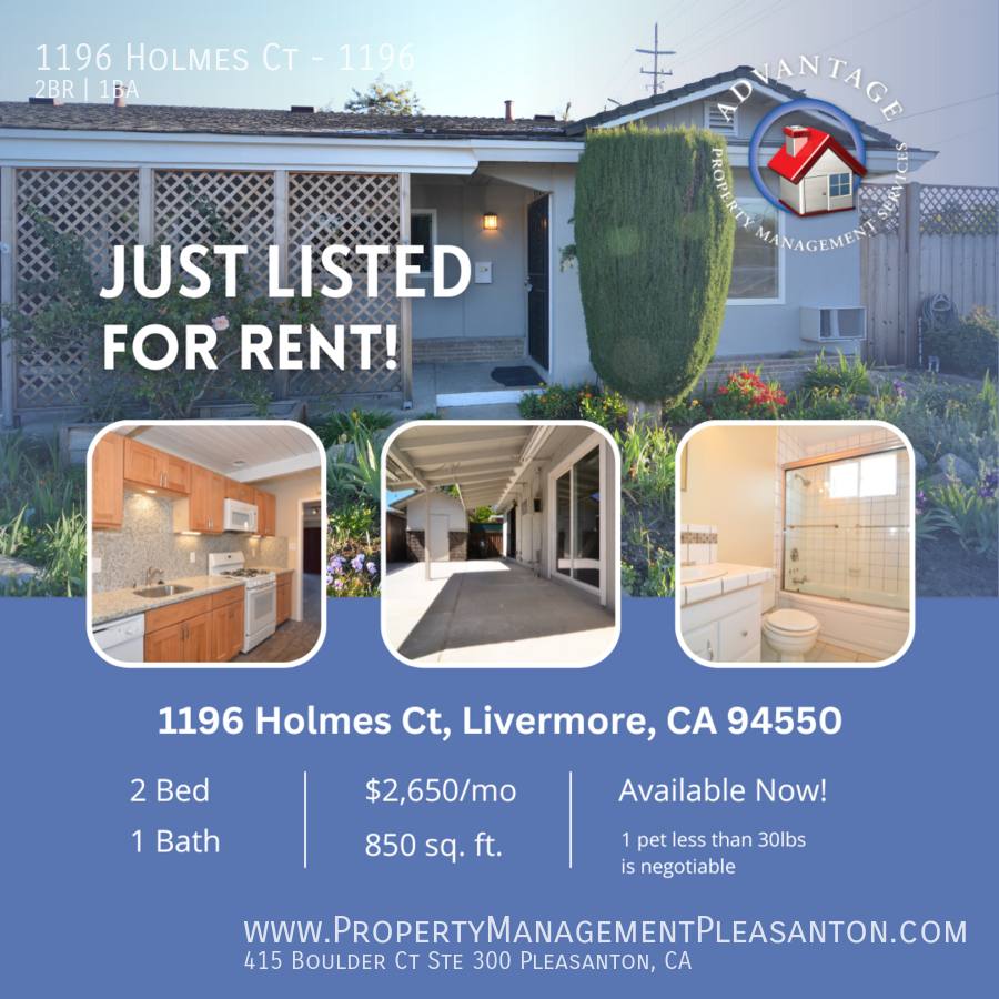 Apartment for rent at 1196 Holmes Court, Livermore, CA 94550