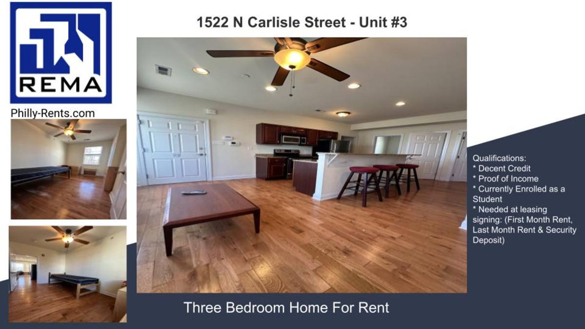 Apartment for rent at 1522 N Carlisle St, Philadelphia, PA 19121