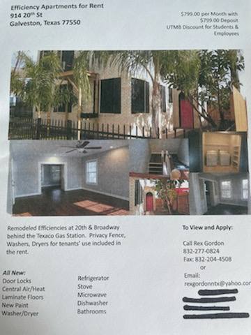 Apartment for rent at 914 20th #C, Galveston, TX 77550