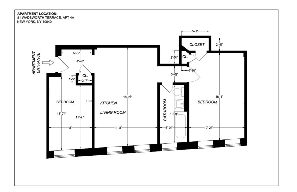 Apartment for rent at 81-89 Wadsworth Terrace, New York, NY 10040