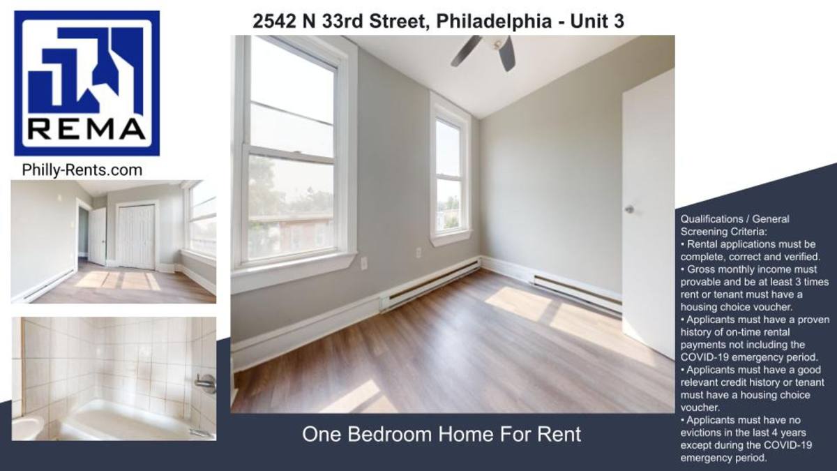 Apartment for rent at 2542 N 33rd St, Philadelphia, PA 19132