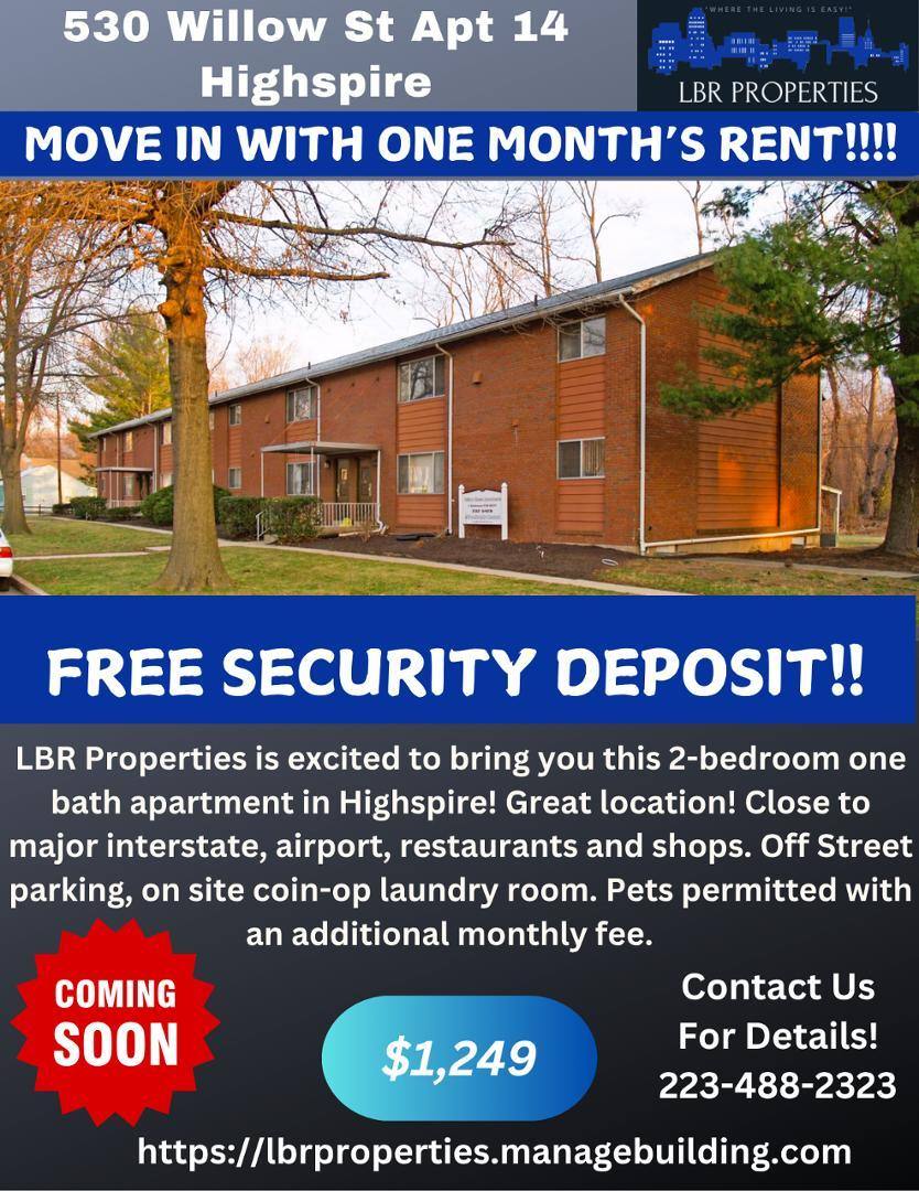 Apartment for rent at Willow Creek, 530 Willow St #14, Highspire, PA 17034