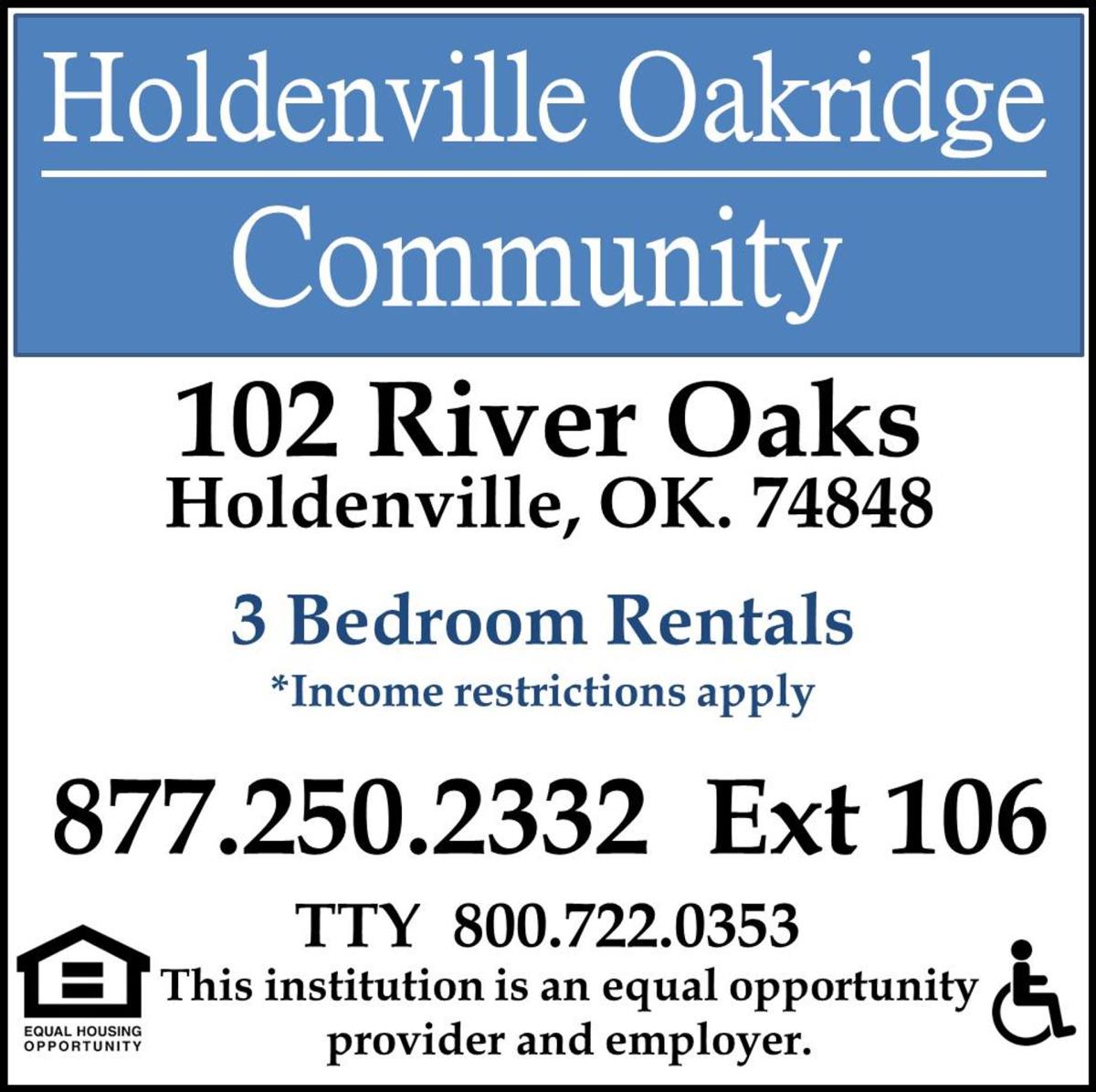 Townhouse for rent at 102 River Oaks, Holdenville, OK 74848