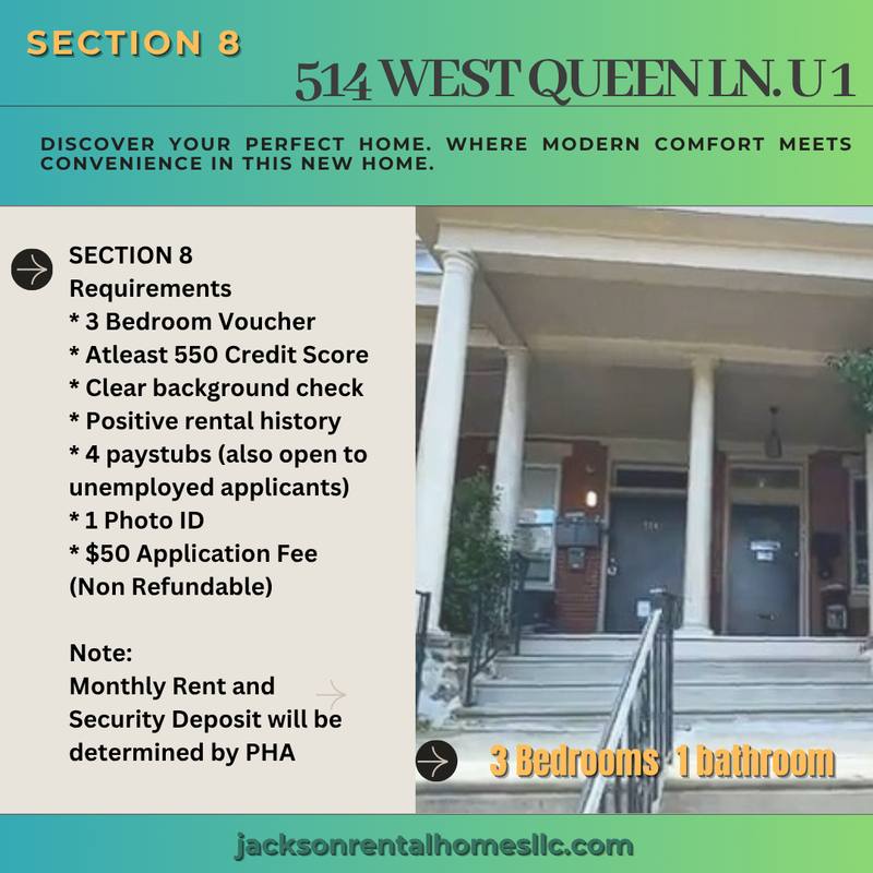 Apartment for rent at 514 W Queen Lane #1, Philadelphia, PA 19144