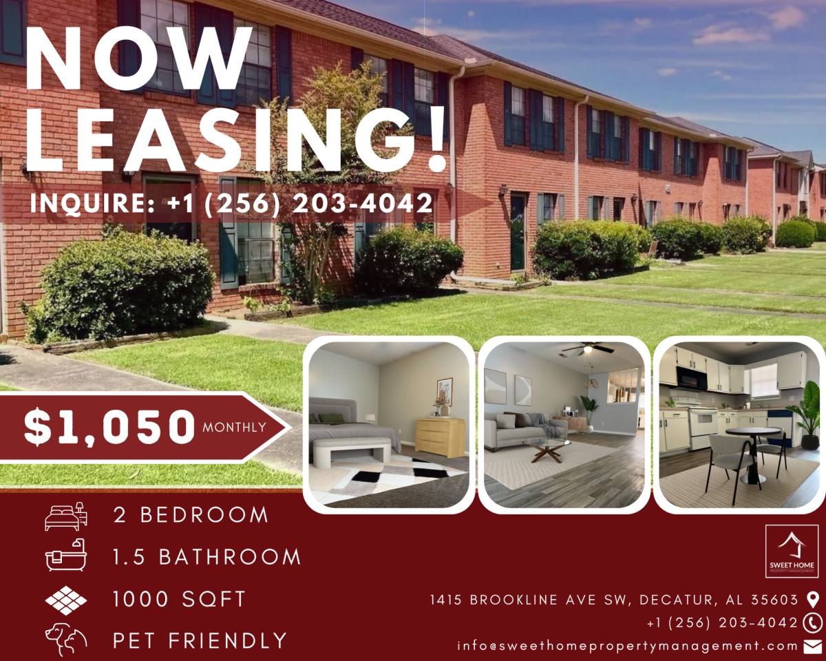 Townhouse for rent at 1417 Brookline Ave, Decatur, AL 35603