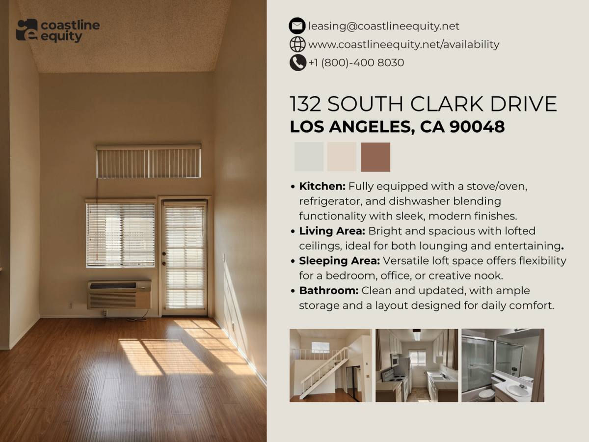 Apartment for rent at 132 S Clark Dr, Los Angeles, CA 90048