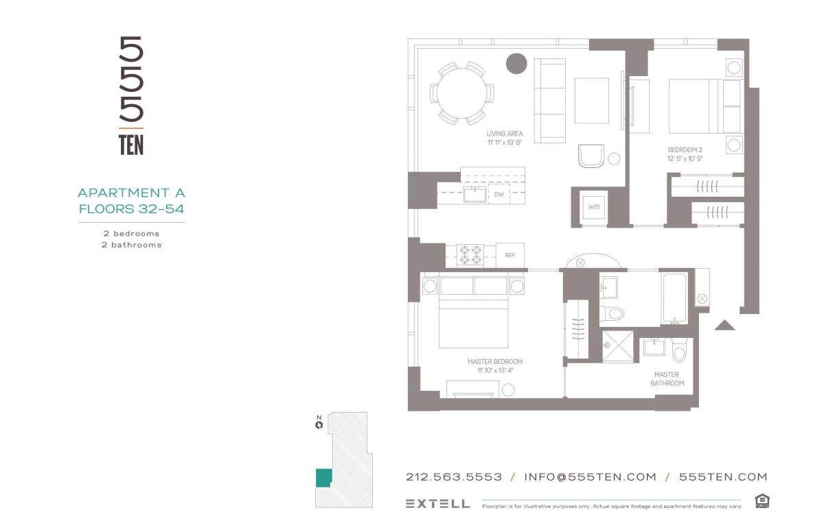 Apartment for rent at 555 10th Ave #50AA, New York, NY 10018