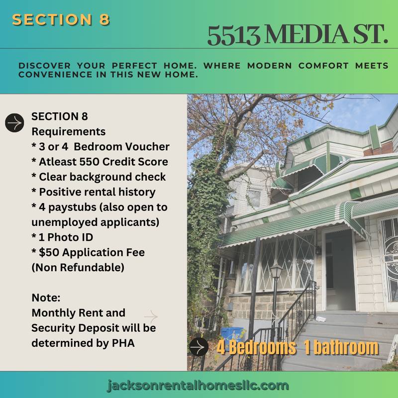 House for rent at 5513 Media St, Philadelphia, PA 19131