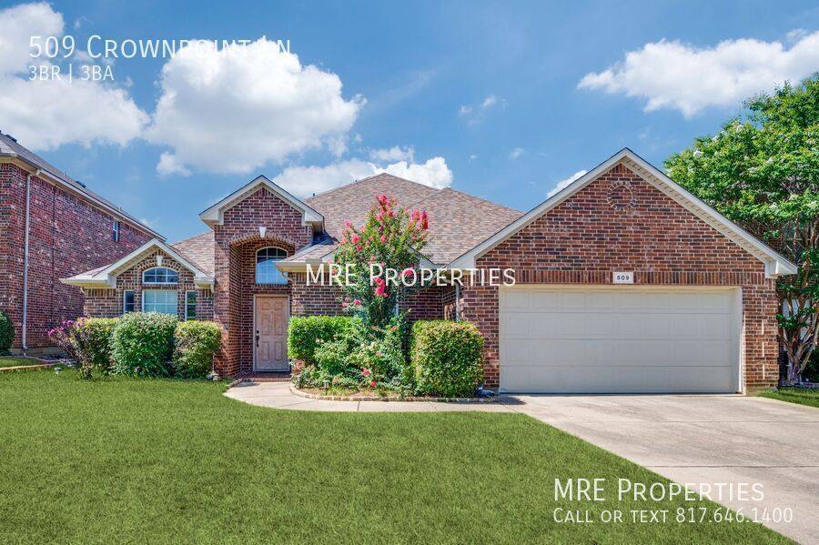 House for rent at 509 Crownpoint Lane, Arlington, TX 76002