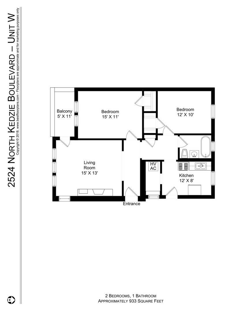 Apartment for rent at 2524 N Kedzie Blvd #3W, Chicago, IL 60647
