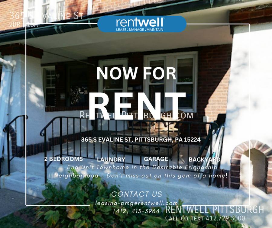 Townhouse for rent at 365 S Evaline St, Pittsburgh, PA 15224