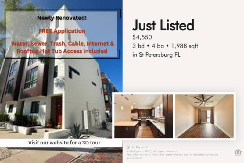 Townhouse for rent at 136 8th St N, Saint Petersburg, FL 33701