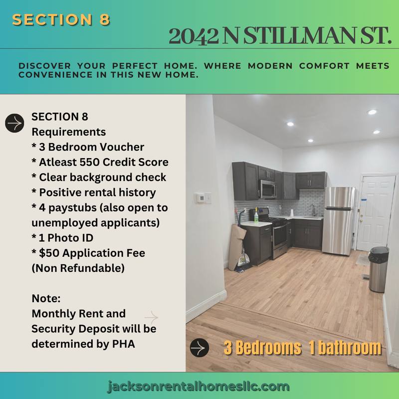 House for rent at 2042 N Stillman St, Philadelphia, PA 19121