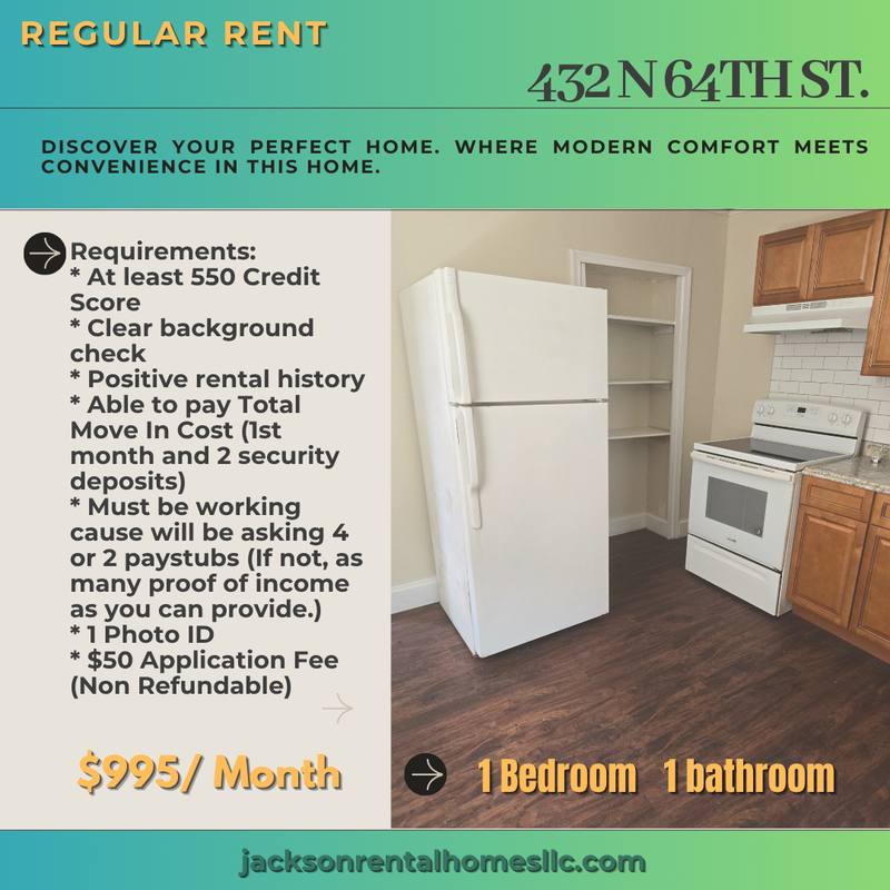 Apartment for rent at 432 N 64th St #1, Philadelphia, PA 19151