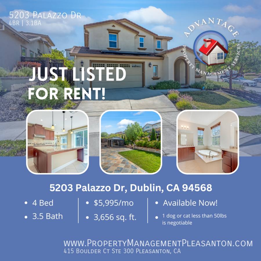 House for rent at 5203 Palazzo Dr, Dublin, CA 94568