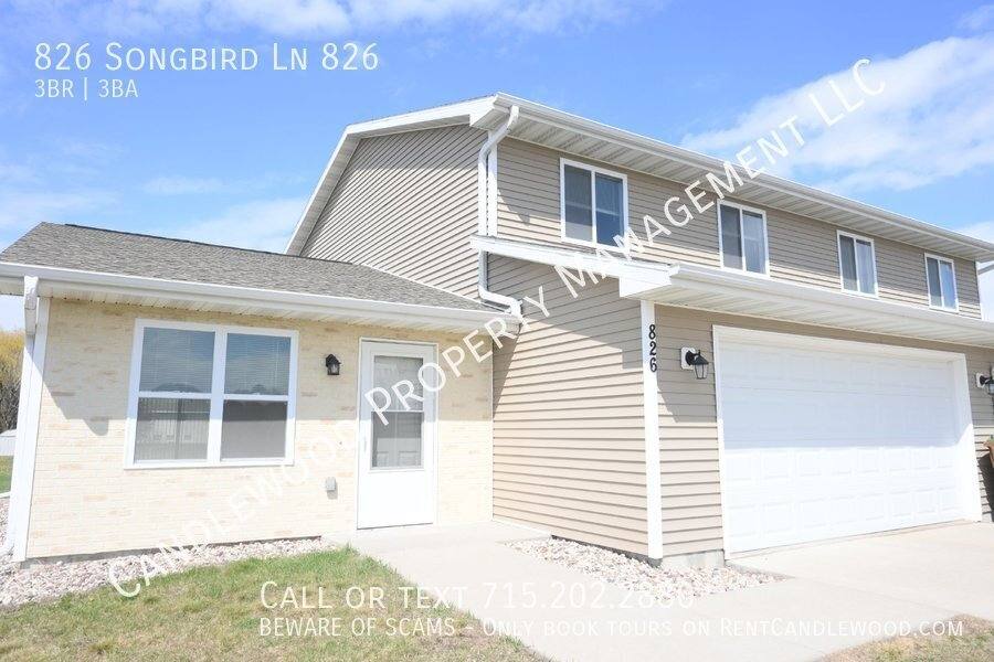 Townhouse for rent at 826 Songbird Lane, Stevens Point, WI 54482