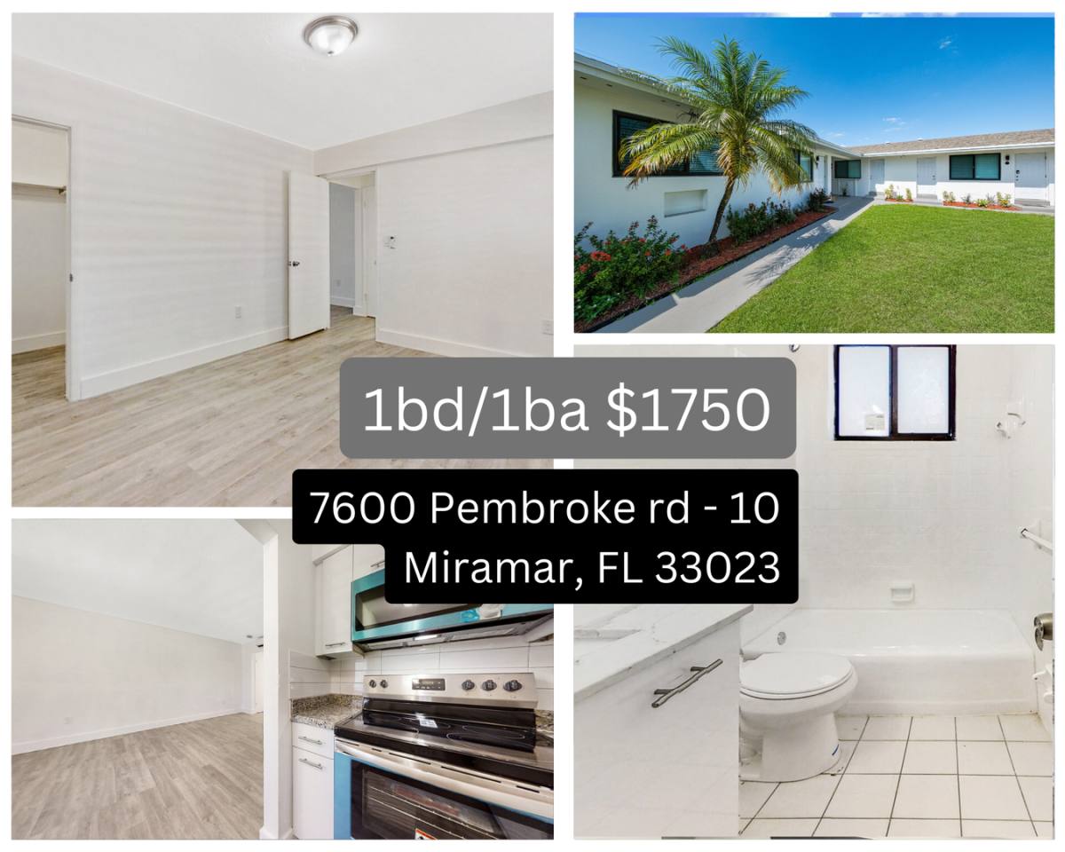 Apartment for rent at 7600 Pembroke Rd, Hollywood, FL 33023